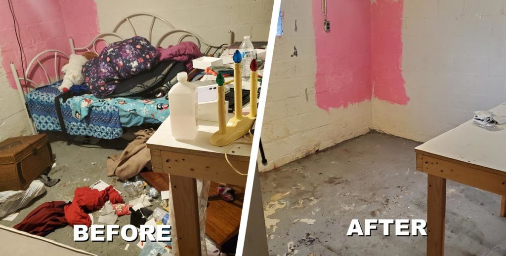 before and after basement cleanout