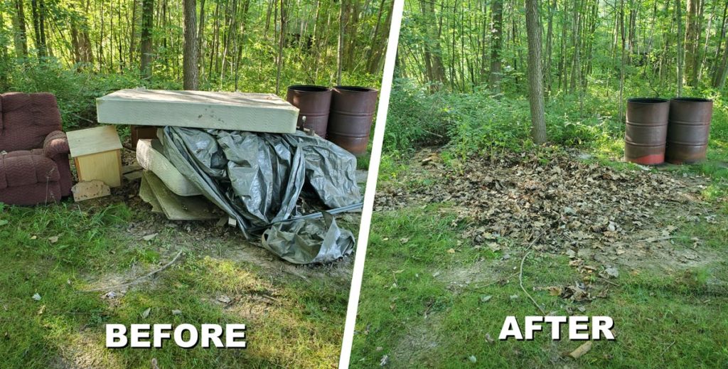 before and after yard waste